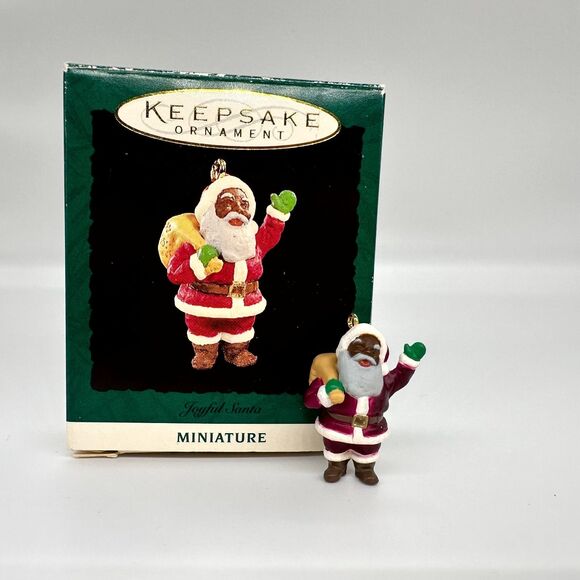 Hallmark Keepsake Joyful Black Santa 1995 Miniature Christmas Ornament - Picture 1 of 11